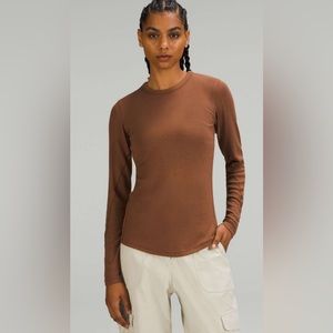 Lululemon Hold Tight Long Sleeve Shirt Roasted Brown Size 12